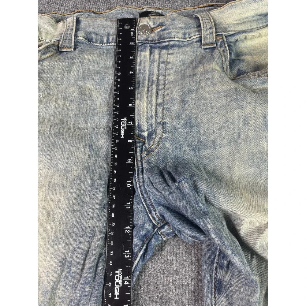 True Religion Rocco Jeans Mens 44 Blue Denim Acid Wash Relaxed Skinny Streetwear
